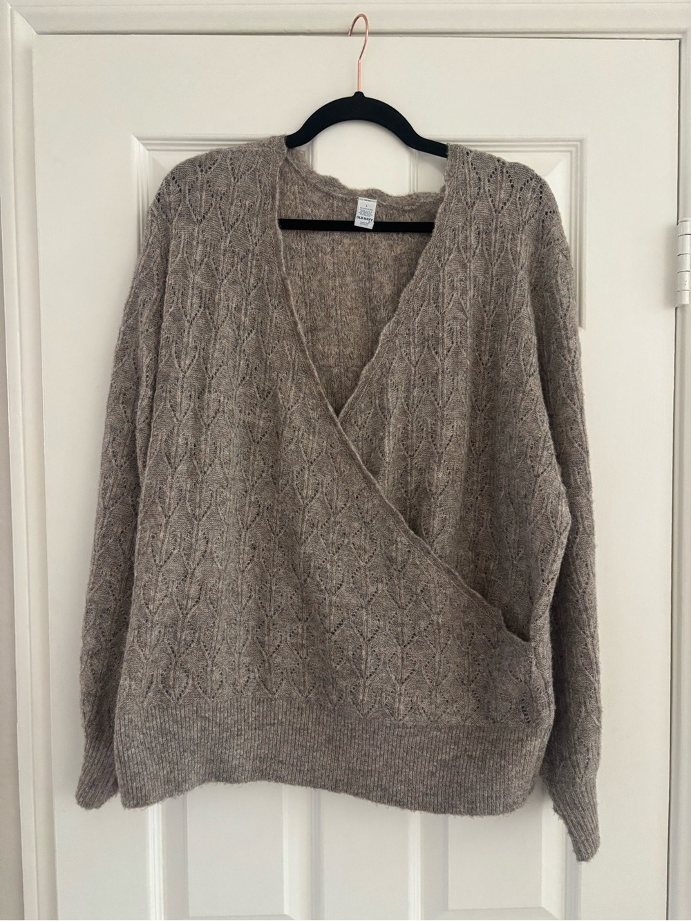 Old Navy Taupe Wrap-Style V-Neck Sweater